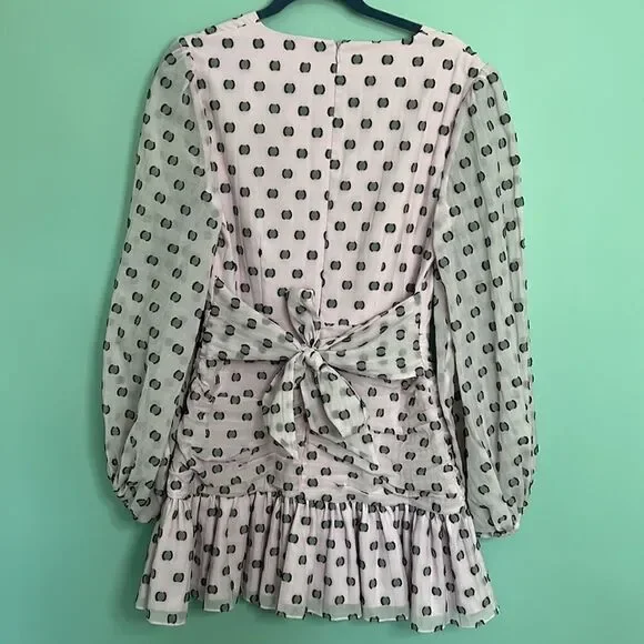 KeepsakeShort Dots Casual Style A-line Flared V-Neck Cropped NWT